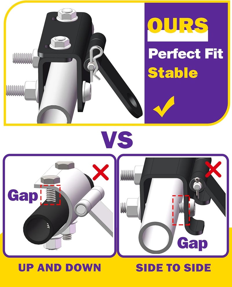 HOWBOW Universal Bumper Hitch, Adjustable Heavy Duty Steel Snowmobile Sled Trailer Towing Kit Compatible With Ski Doo Polaris REV Arctic Cat Yamaha, Tongue Type Accessories - Image 3